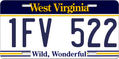 WV license plate 1FV522