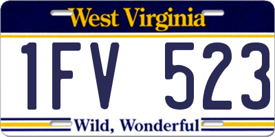 WV license plate 1FV523