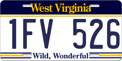 WV license plate 1FV526