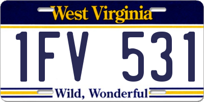 WV license plate 1FV531