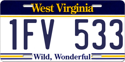WV license plate 1FV533