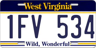 WV license plate 1FV534