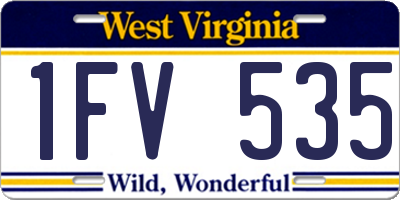 WV license plate 1FV535