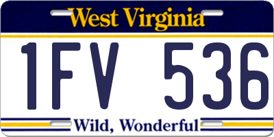 WV license plate 1FV536