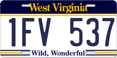 WV license plate 1FV537