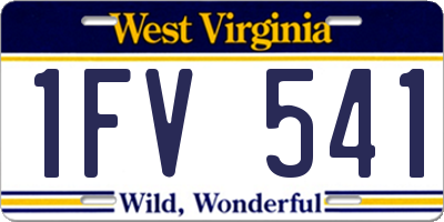 WV license plate 1FV541