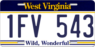 WV license plate 1FV543