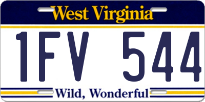 WV license plate 1FV544
