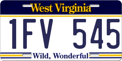 WV license plate 1FV545