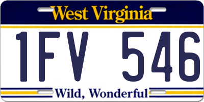 WV license plate 1FV546