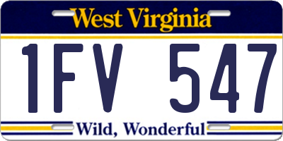 WV license plate 1FV547