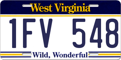 WV license plate 1FV548