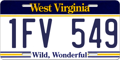 WV license plate 1FV549