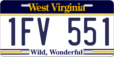 WV license plate 1FV551