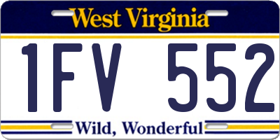 WV license plate 1FV552