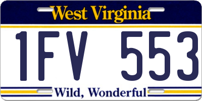 WV license plate 1FV553