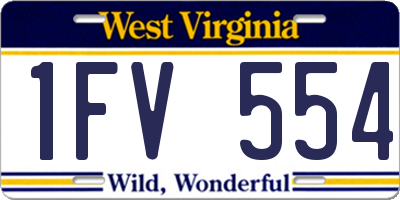 WV license plate 1FV554
