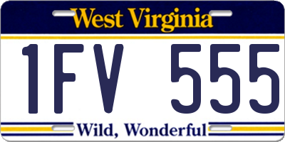 WV license plate 1FV555