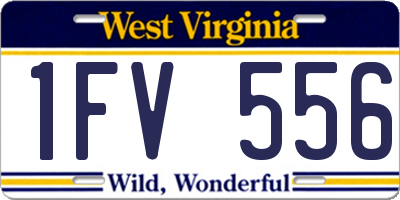 WV license plate 1FV556