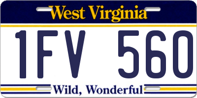 WV license plate 1FV560
