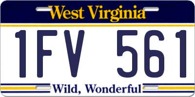 WV license plate 1FV561
