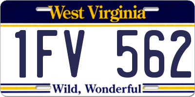 WV license plate 1FV562