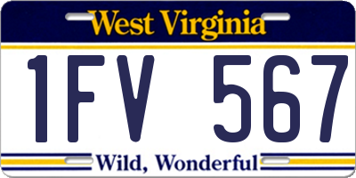 WV license plate 1FV567