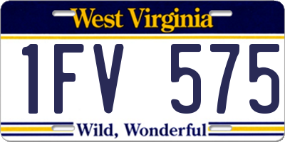WV license plate 1FV575