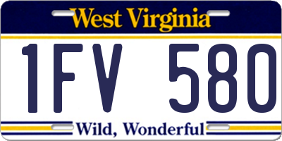 WV license plate 1FV580