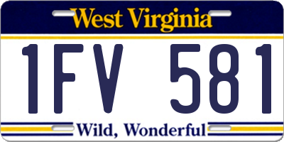 WV license plate 1FV581
