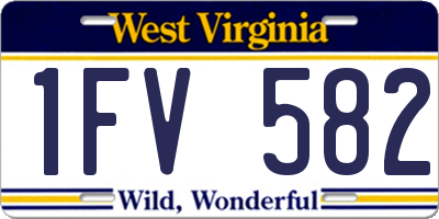 WV license plate 1FV582