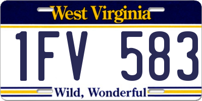 WV license plate 1FV583