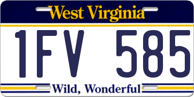 WV license plate 1FV585