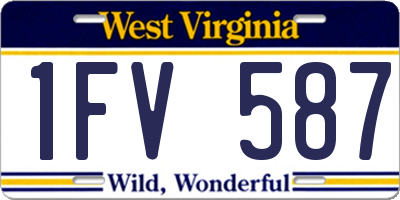 WV license plate 1FV587