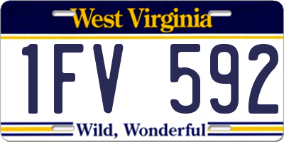 WV license plate 1FV592