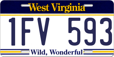 WV license plate 1FV593
