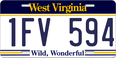 WV license plate 1FV594
