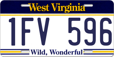 WV license plate 1FV596