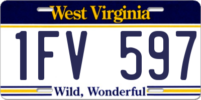 WV license plate 1FV597