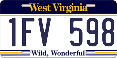 WV license plate 1FV598