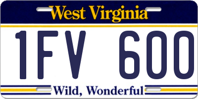 WV license plate 1FV600