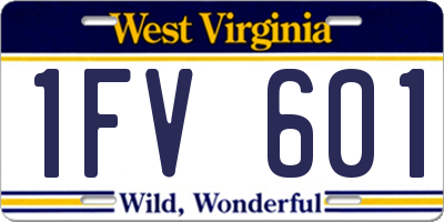 WV license plate 1FV601