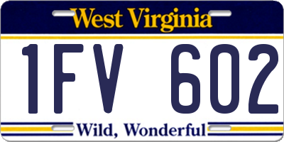 WV license plate 1FV602