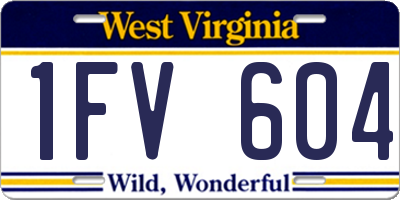 WV license plate 1FV604
