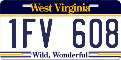 WV license plate 1FV608