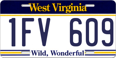 WV license plate 1FV609