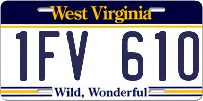 WV license plate 1FV610