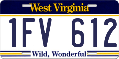 WV license plate 1FV612