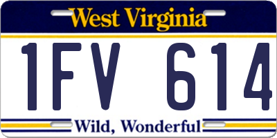 WV license plate 1FV614