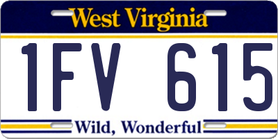 WV license plate 1FV615